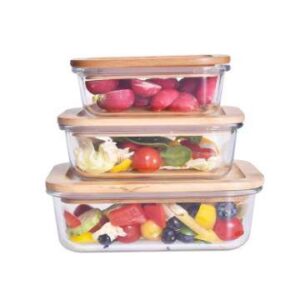 High borosilicate transparent glass butter contaEco-friendly meal prep container